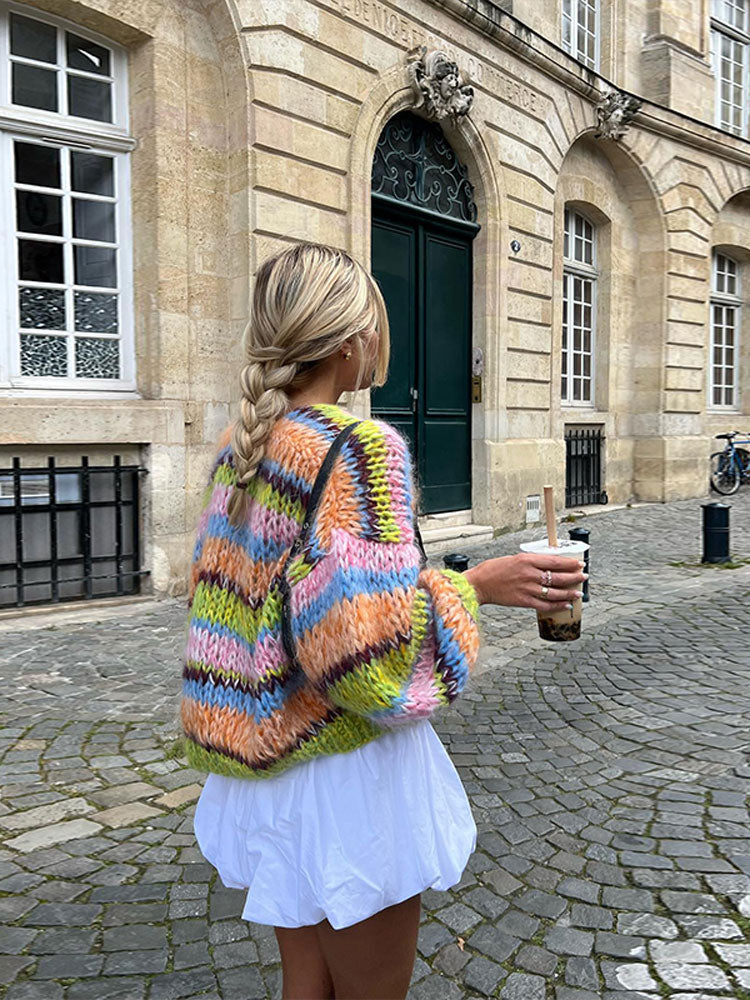 WW | Mehrfarbiger Cardigan Für Frauen