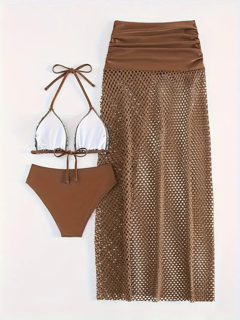 WW | Dreiteiliges Bikini Satz Mit Tribal Print Für Damen