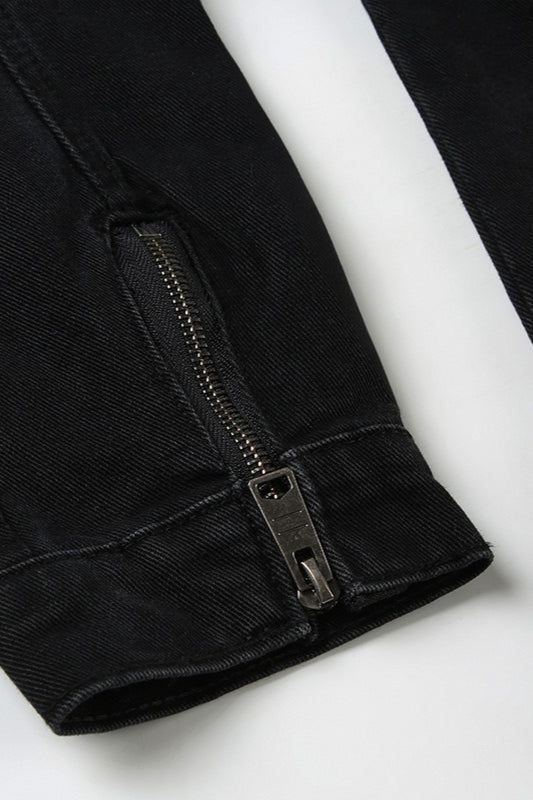 WW | Schwarze Denim Truckerjacke