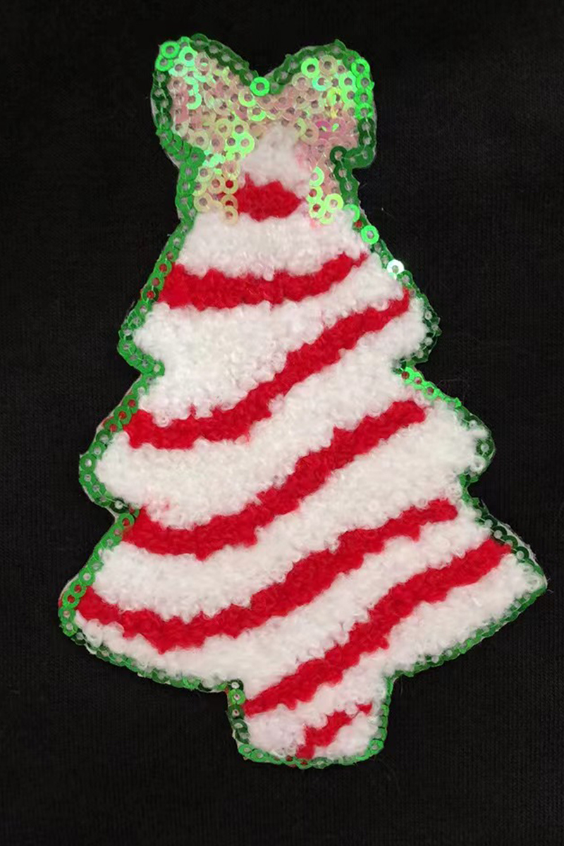 WW | Casual Weihnachtsbaum Pailletten O-Hals Sweats