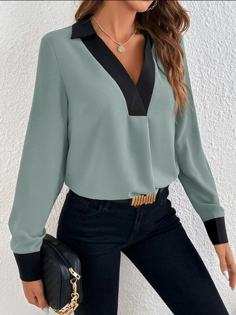WW Women's V-Neck T-Shirt with Contrast Colors