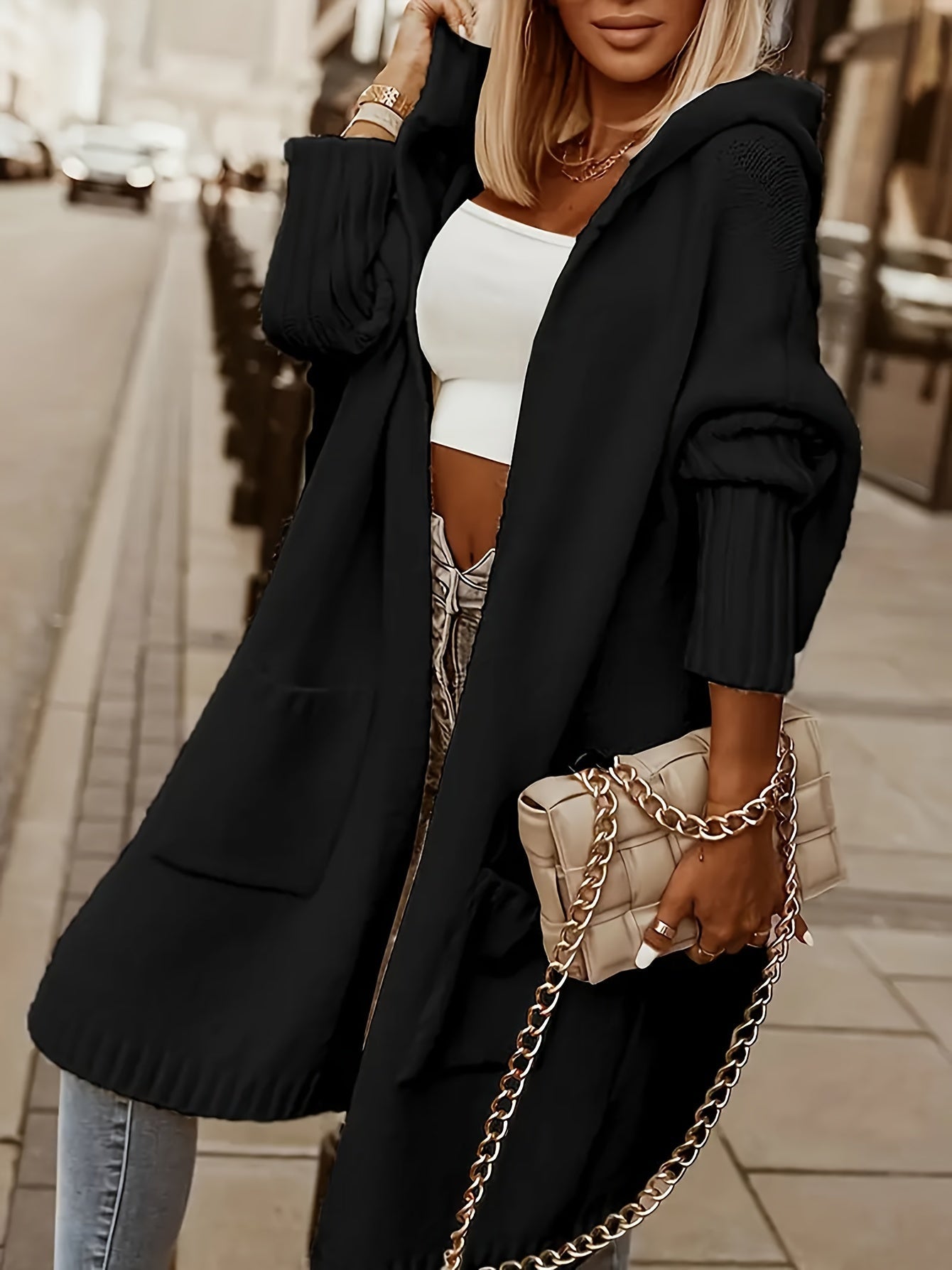 WW | Women's Hooded Cashmere Knit Cardigan - Ideal for Everyday Wear