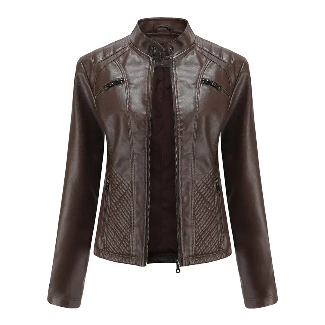 WW | Ladies' Faux Leather Jacket Classic Biker Design