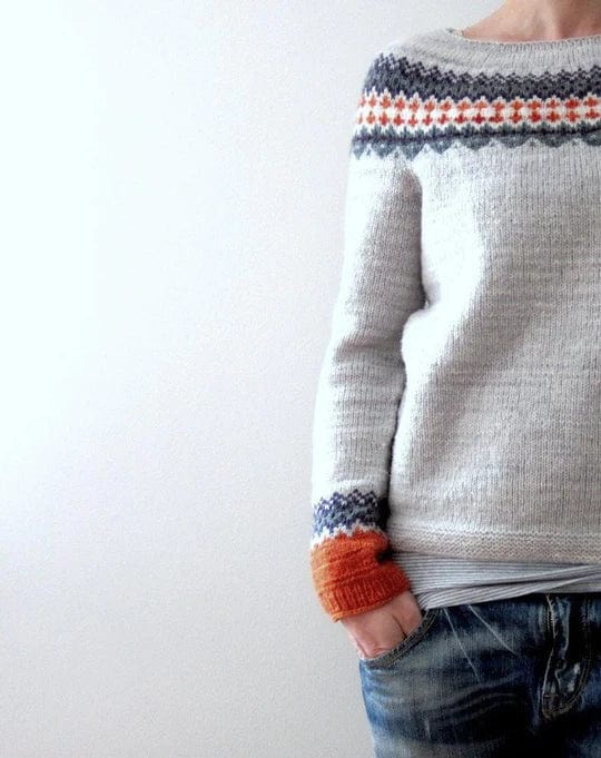 WW | Grauer Pullover im Boho Stil