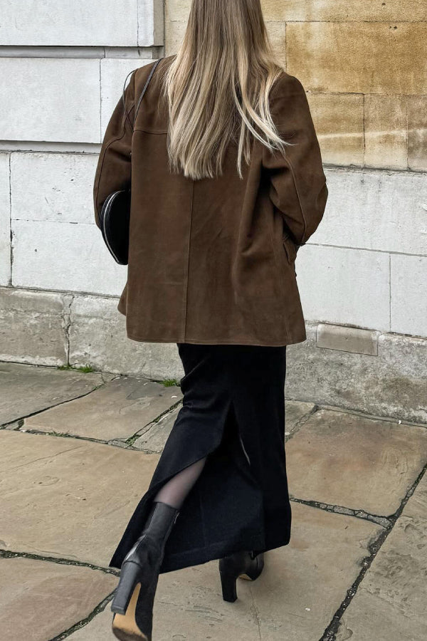 WW | Vintage Lapelless Suede Jacket