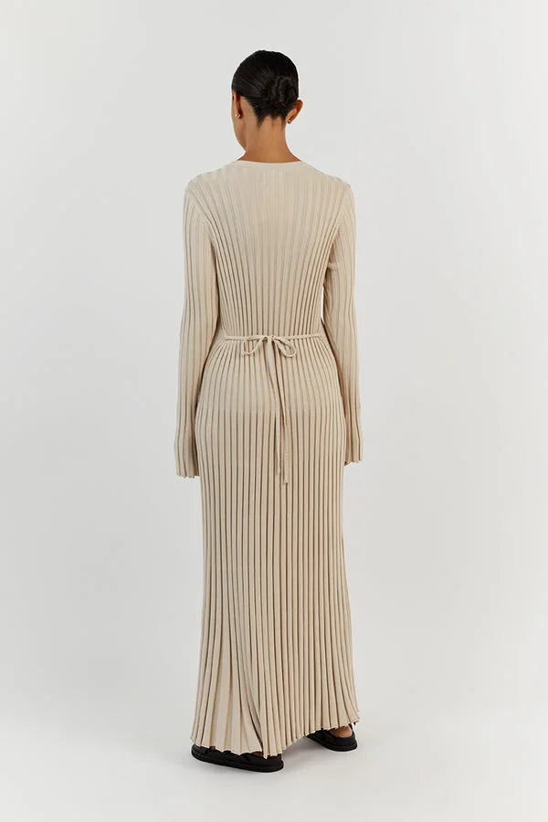 Elodie | Crew Neck Knit Midi Dress