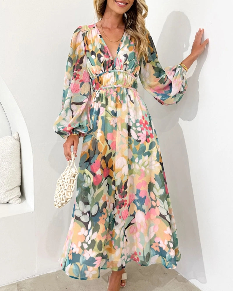 Kiara - Elegant Floral Print Dress