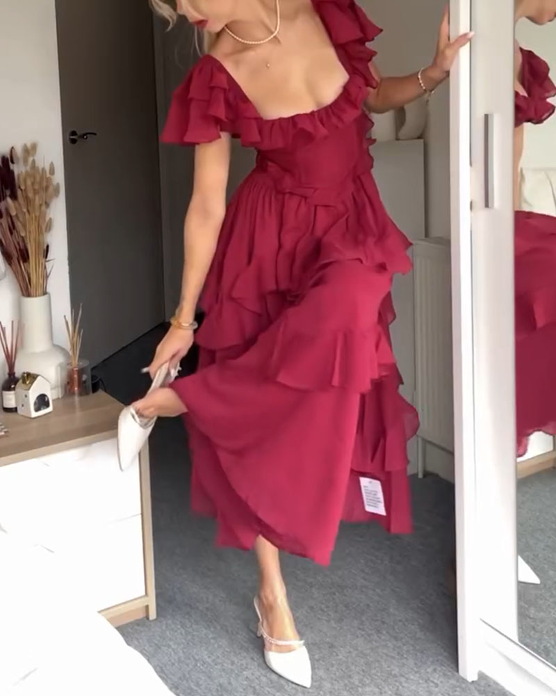 Backless square-neck dress