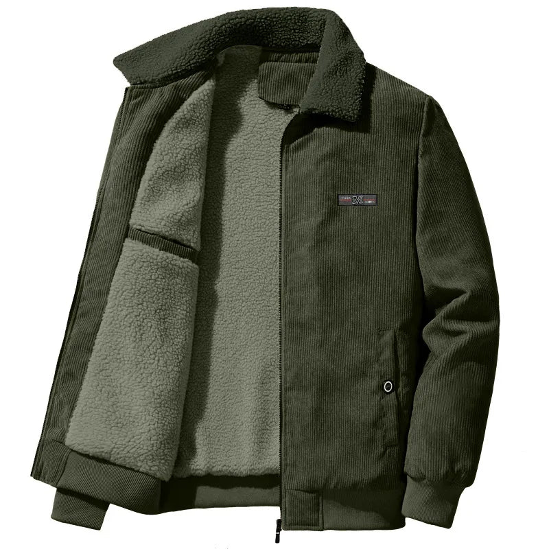 WW | Winterjacke aus Rippstrick mit Fleece-Futter und Stehkragen für Herren