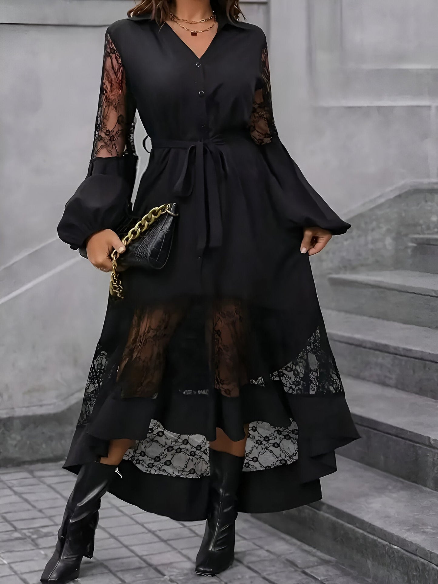 WW | Elegantes Damenkleid mit V-Ausschnitt