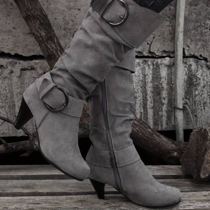 WW | Wildlederstiefel Mit Schnalle