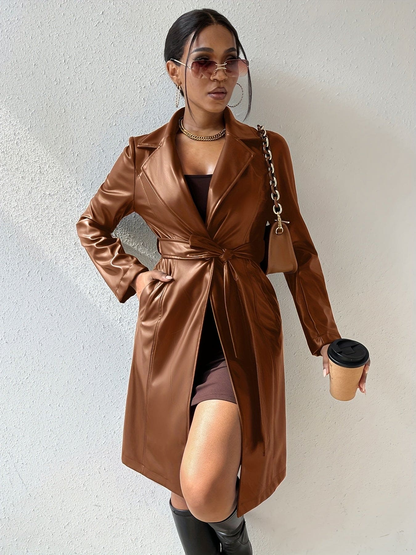 WW | Leather jacket with lapels