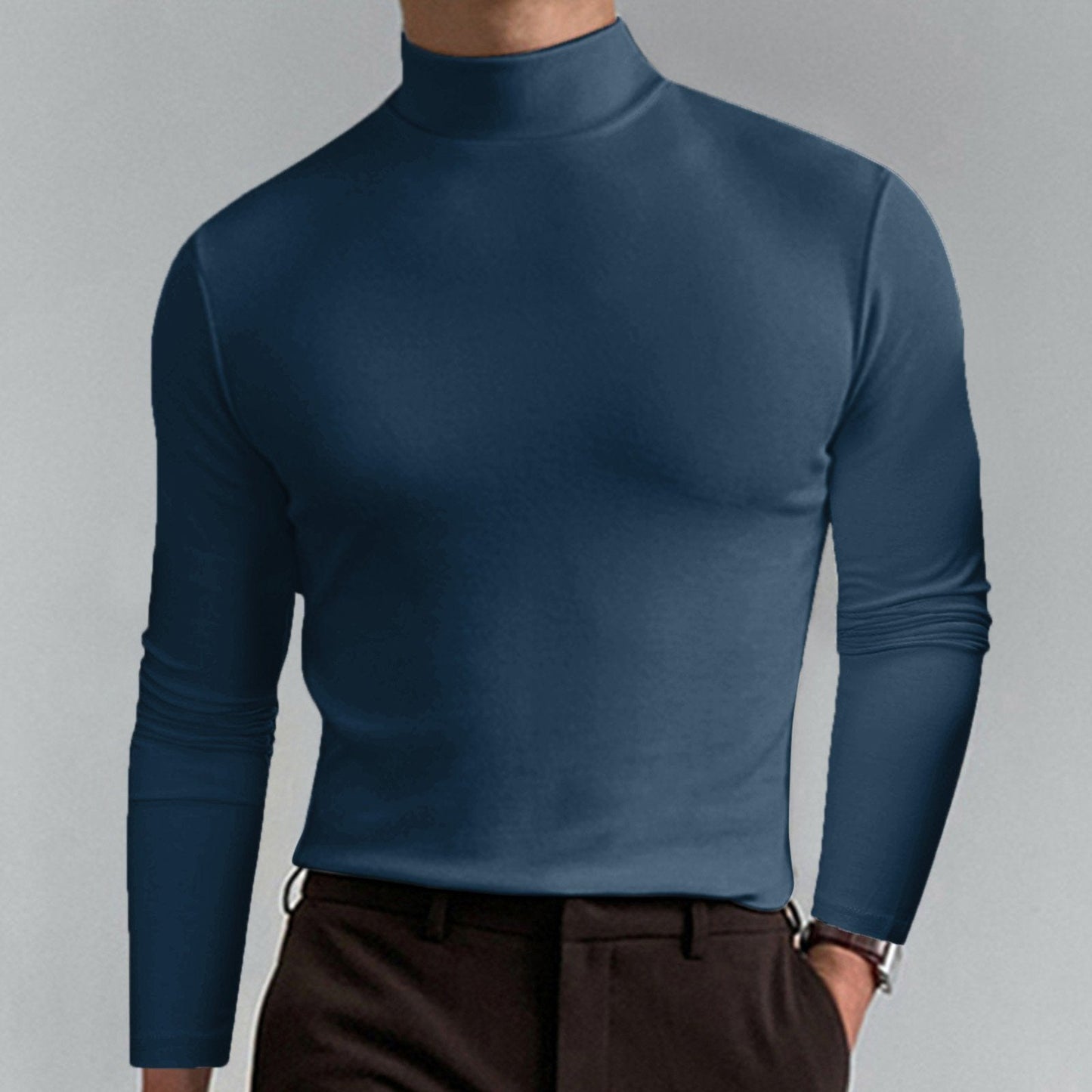 WW | Fit Langarm-T-Shirt für Herren mit Stehkragen