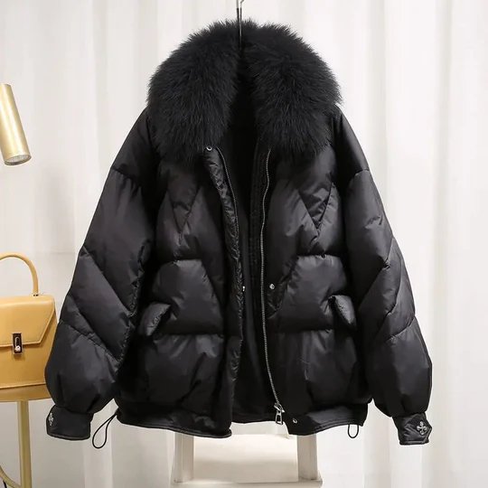 WW | Frauen-Puffjacke mit Pelzkragen