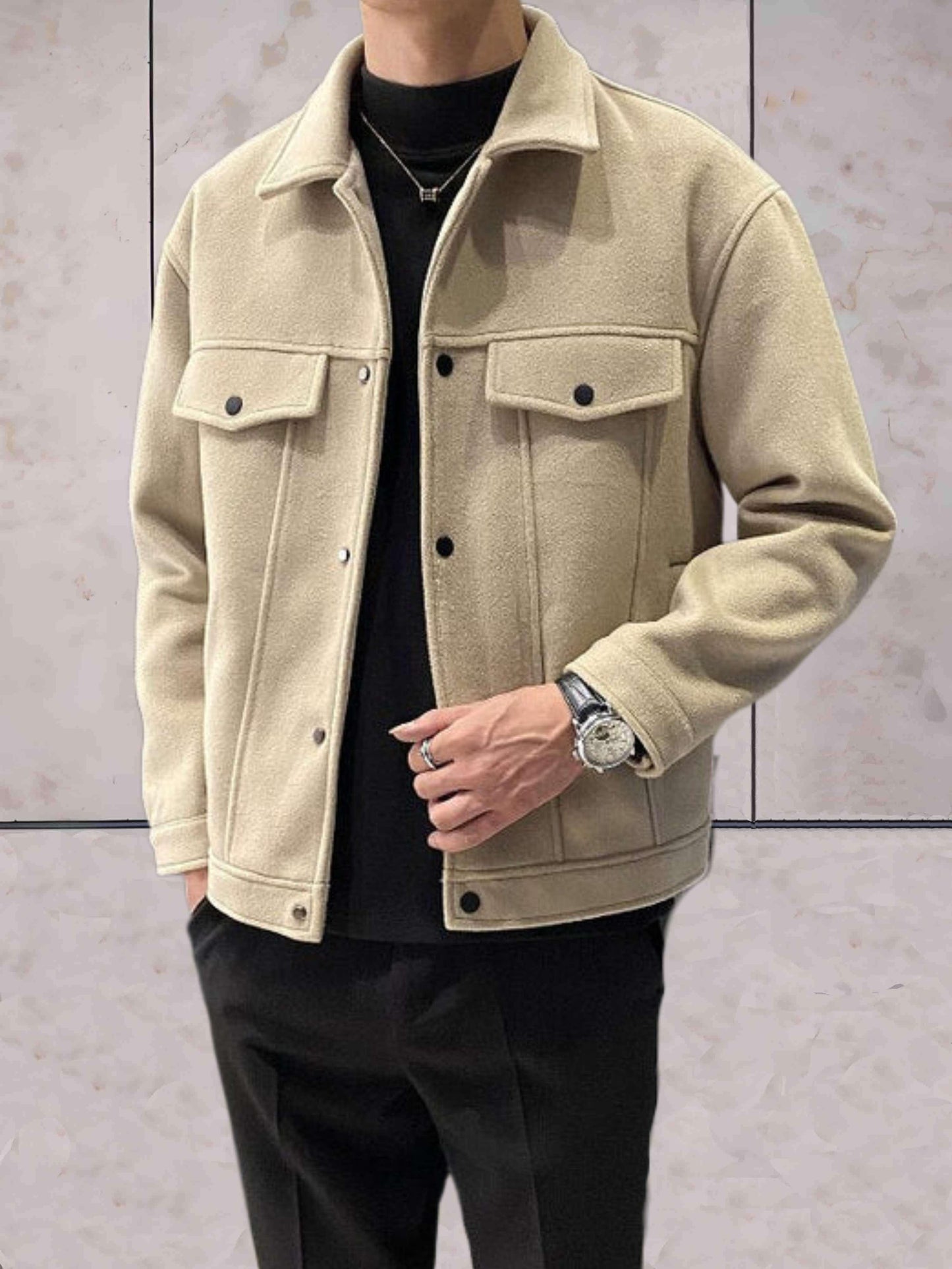WW | Easy Button-Up Jacket With Chest Pockets