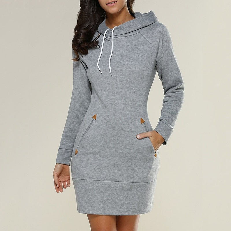 WW | Lässiges Hoodie-Kleid über dem Knie