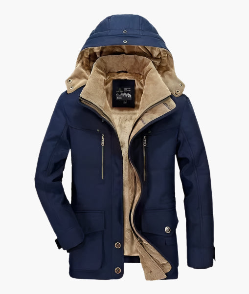 WW | Outdoor Winterjacke mit Abnehmbarer Kapuze und Fleece-Futter - Funktionale Freizeitjacke für kalte Tage