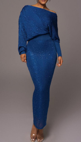 Star-Shoulder Gala Dress