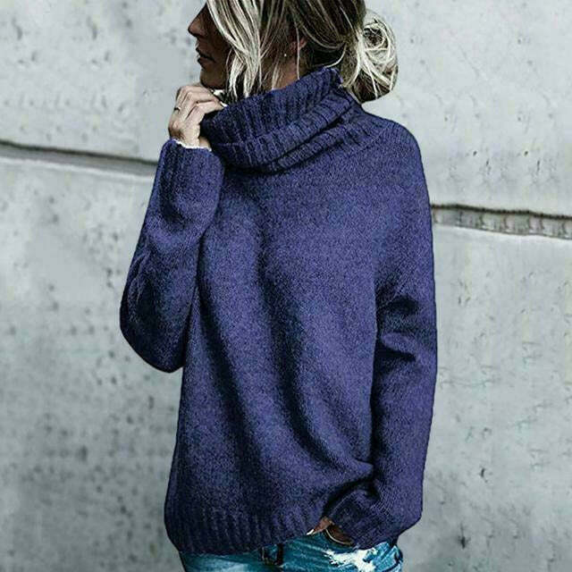WW | Oversize-Rollkragenpullover aus Wolle für Damen - Komfortable Streetwear für Damen