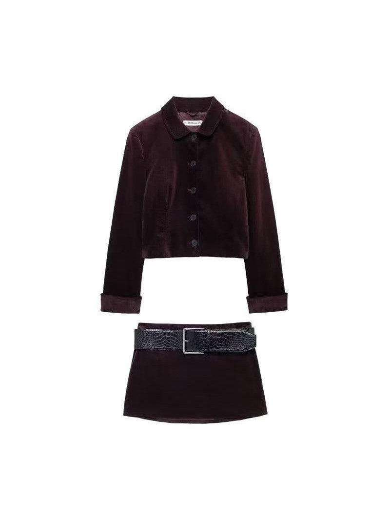 WW | Jacke & kurzes Rock mit Gürtel Koordinationsset