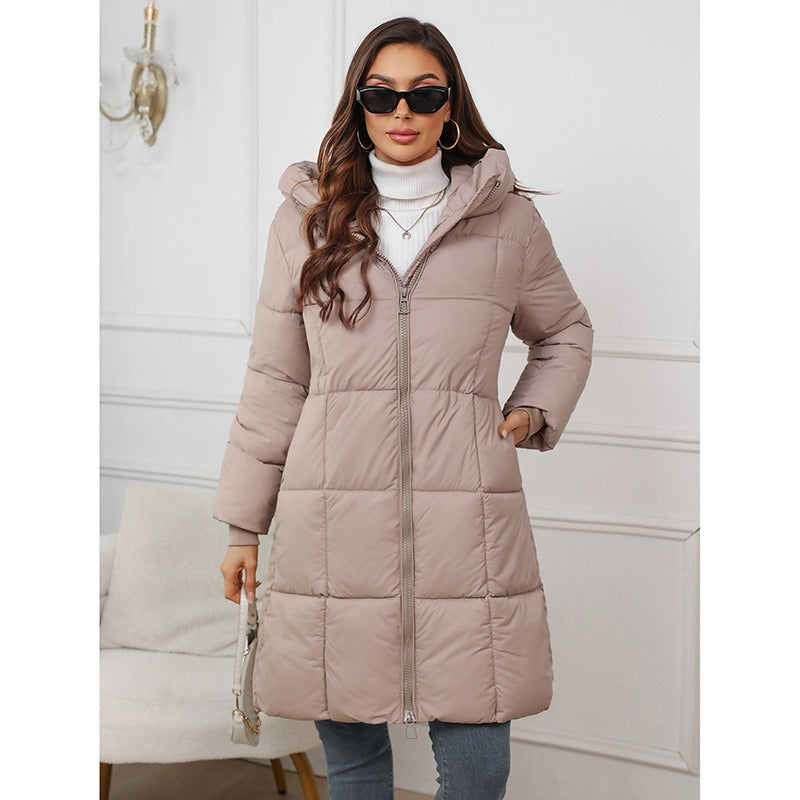 WW | Quilted Jacket Slim Fit Hood Mid-length Shiny Finish