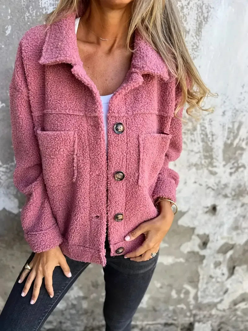 WW | Oversized Fit Soft Fabric Button Closure Casual Style