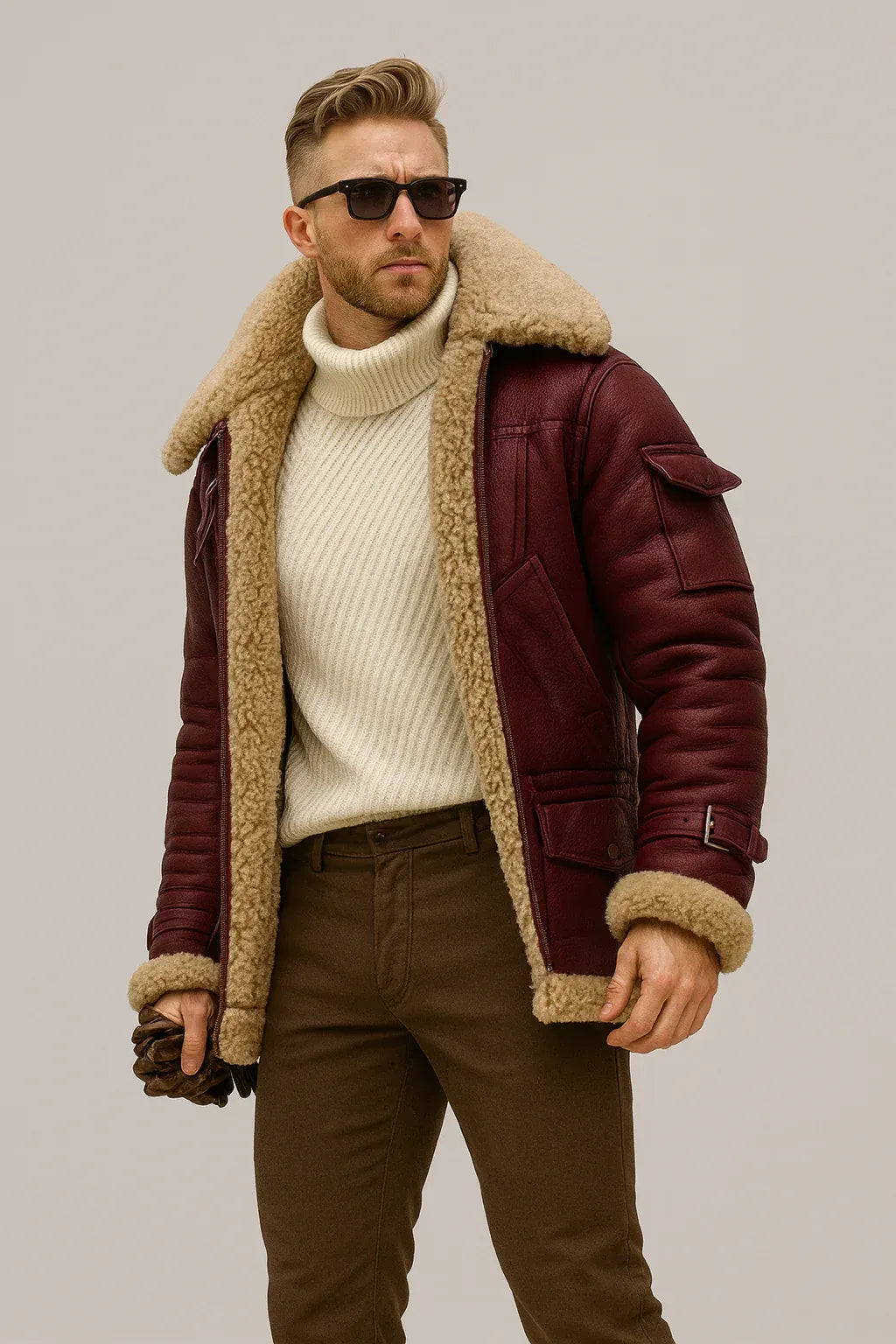WW | Winter-Lederjacke mit Lammfellfutter