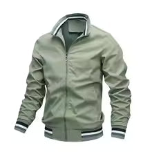 WW | Bomber jacket Windproof Loose fit Zipper closure Ribbed hem