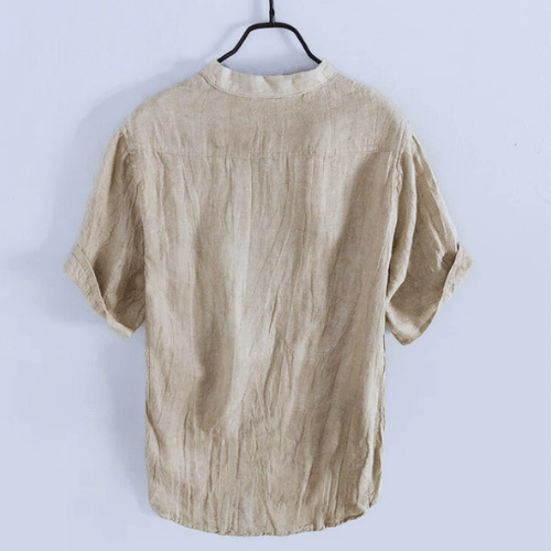 WW | Men's Japanese Linen Shirt Men's Short Sleeve Shirt