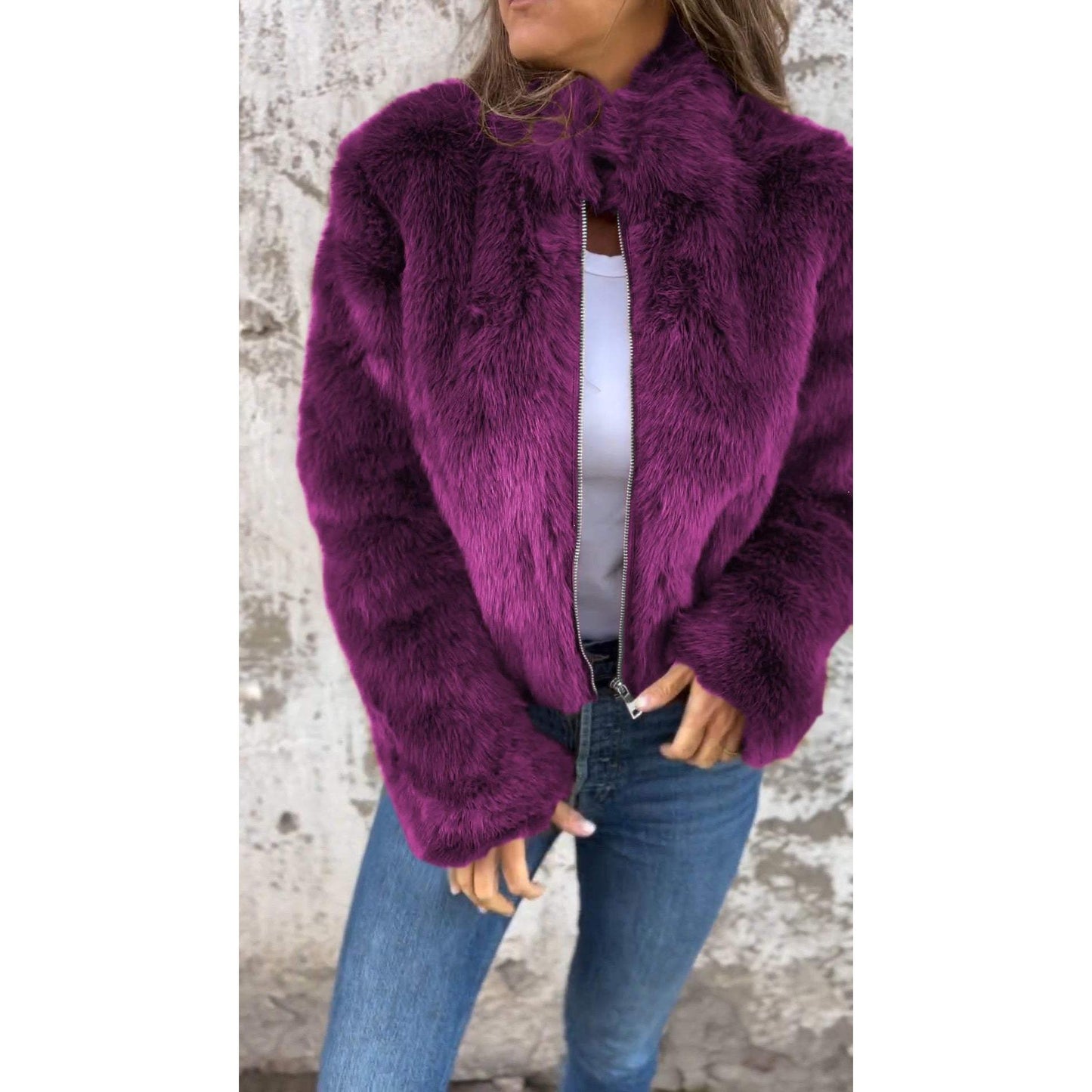 WW | Bond PU Jacket with High Collar and Zip