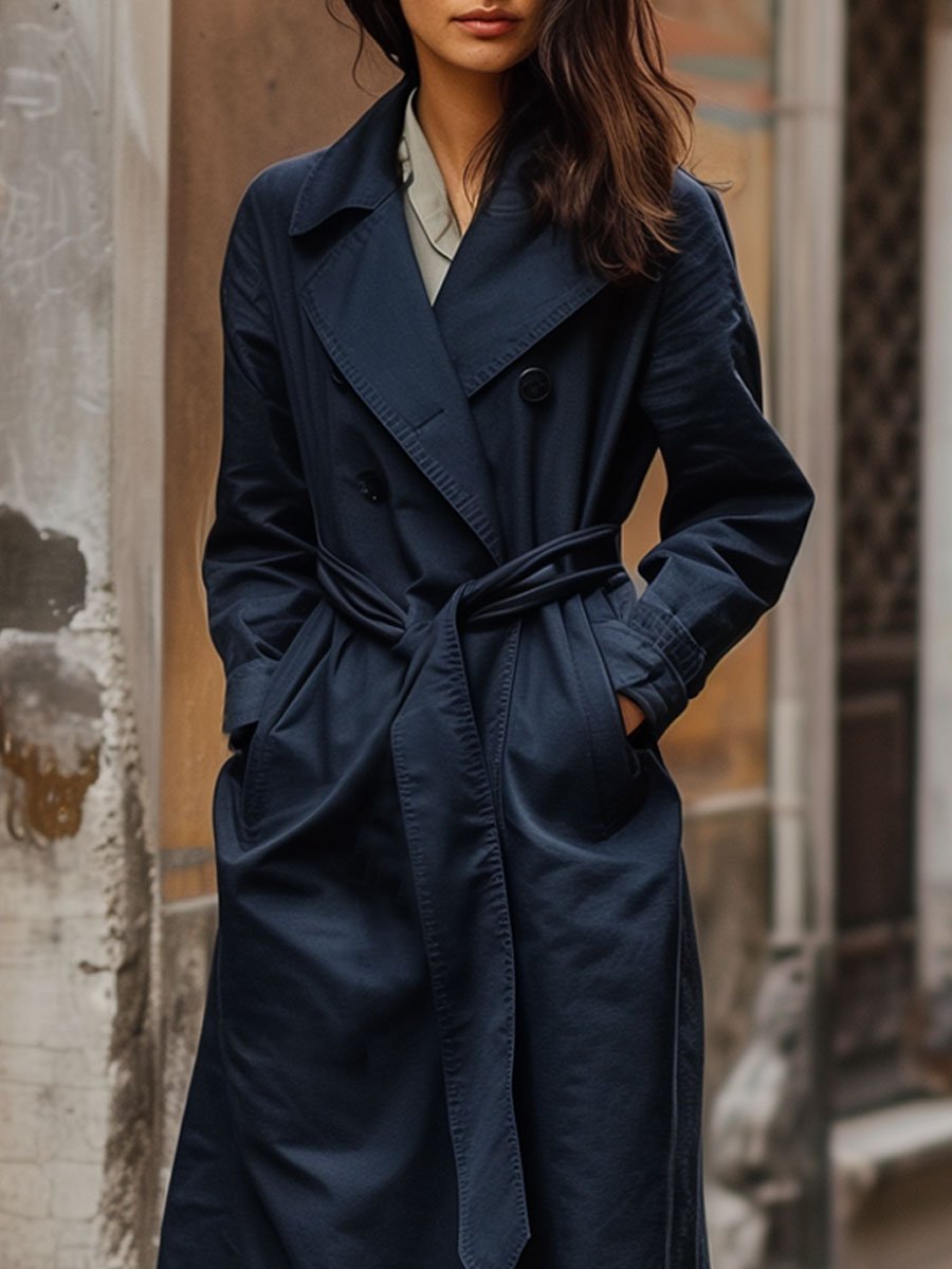 WW | Dark Blue Loose Trench Coat Women's Jacket