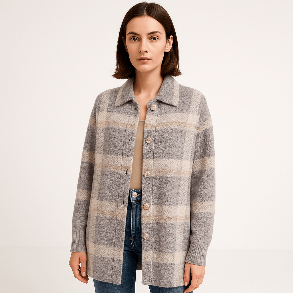 WW | Oversized-Karierte Cardigan Weich und Trendy