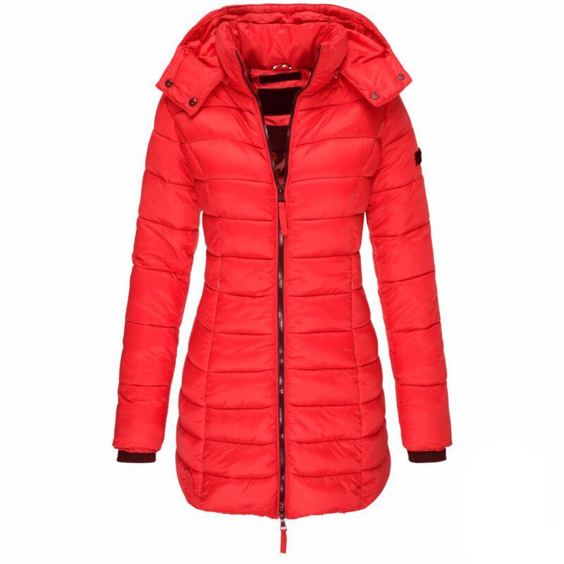 WW | Long Quilted Down Jacket Navy Blue Warmth and Elegance for Winter