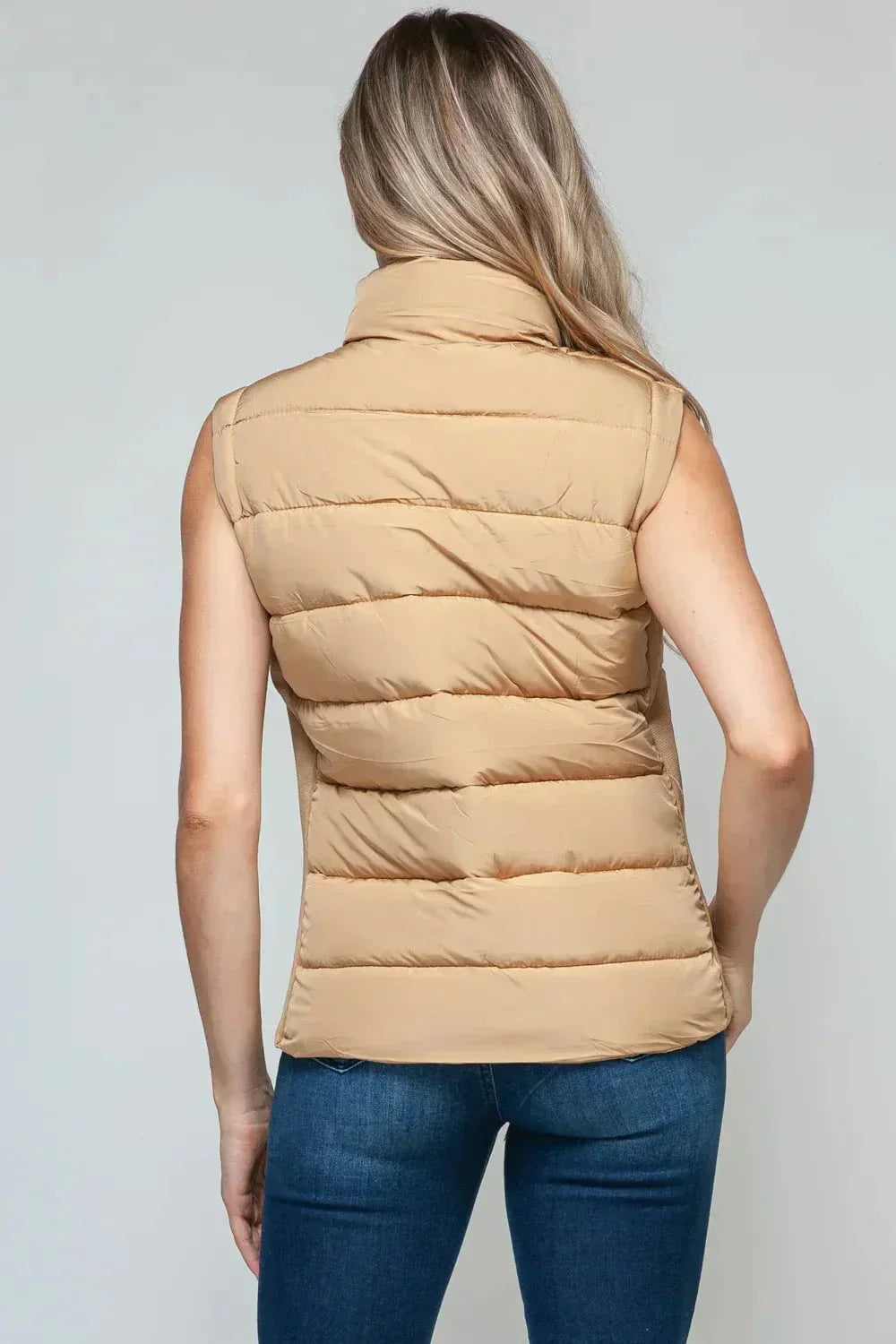 WW | Light and Trendy Sleeveless Quilted Vest - Camel