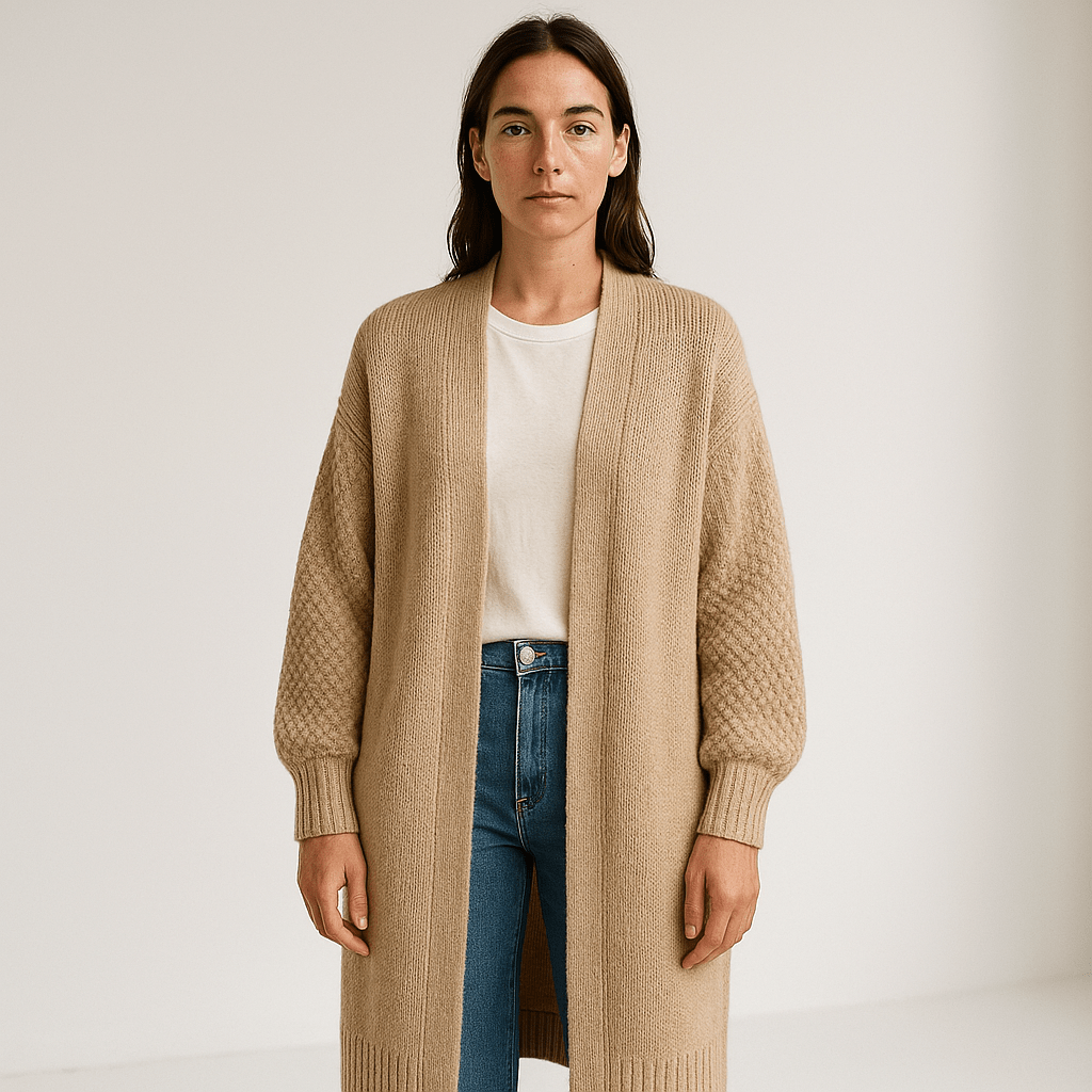 WW | Long Beige Light and Open Elegant Casual Jacket