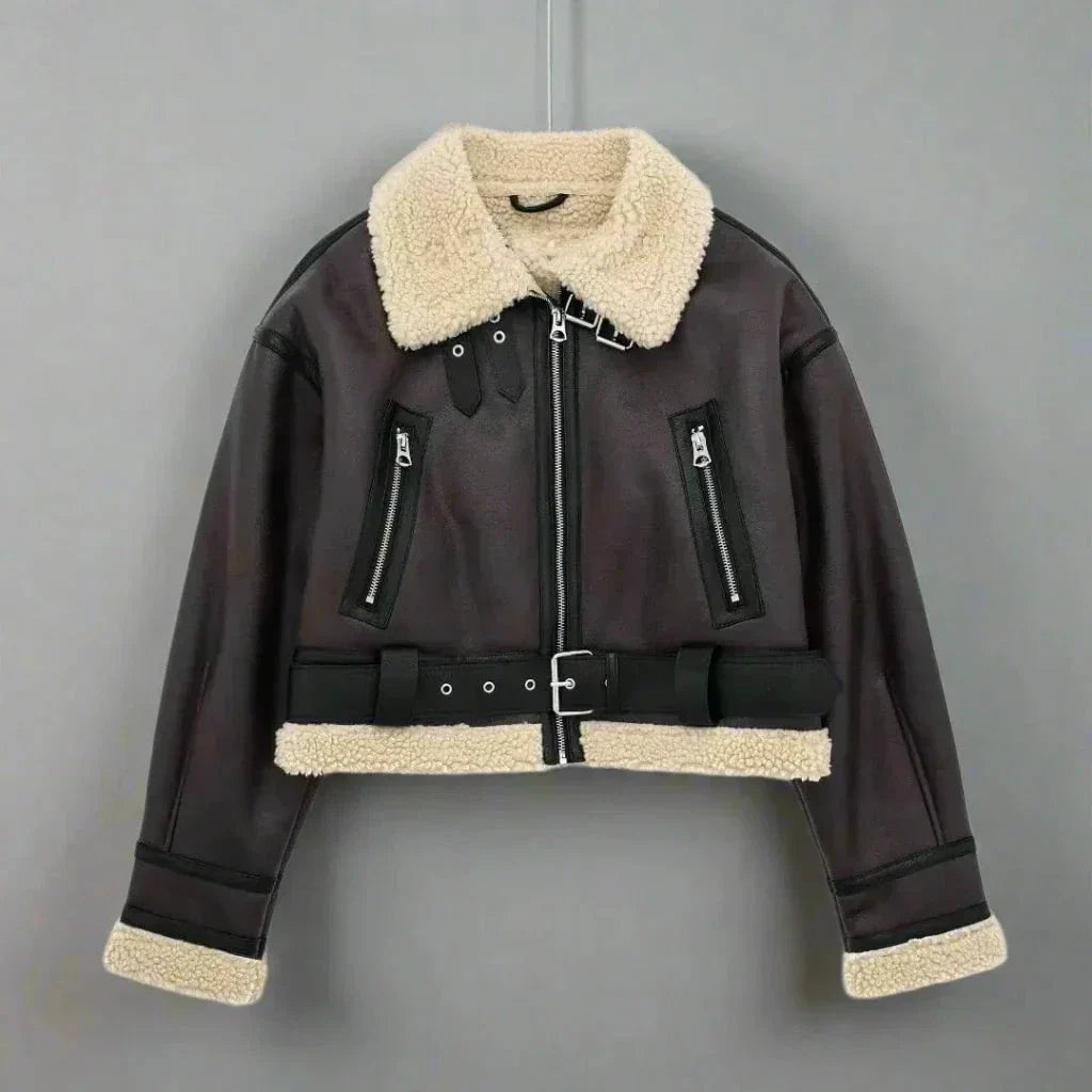 WW | Faux Leather Aviator Jacket Lined Trend Winter