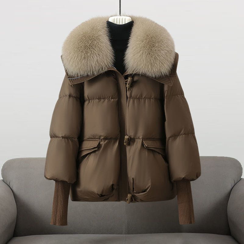 WW | Short Down Jacket with Ultra-Warm Fur Collar & Elegant Chic Winter