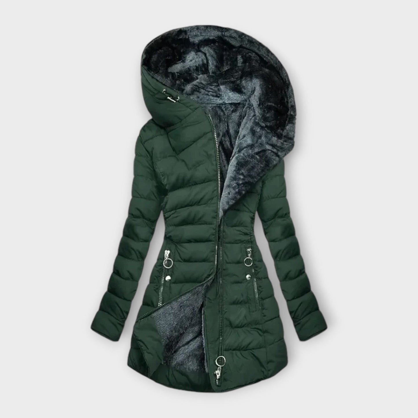 WW | Lange Daunenjacke mit Ultra-warmer & Eleganter Fellfütterung Bequem im Winter