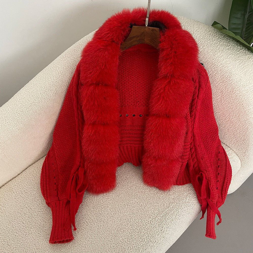 WW | Knitted Vest with Faux Fur Collar Elegance & Warmth Feminine and Refined