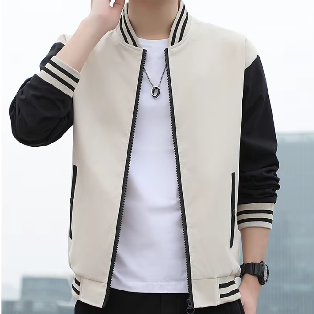 WW | Splicing Stripe Varsity Jacket