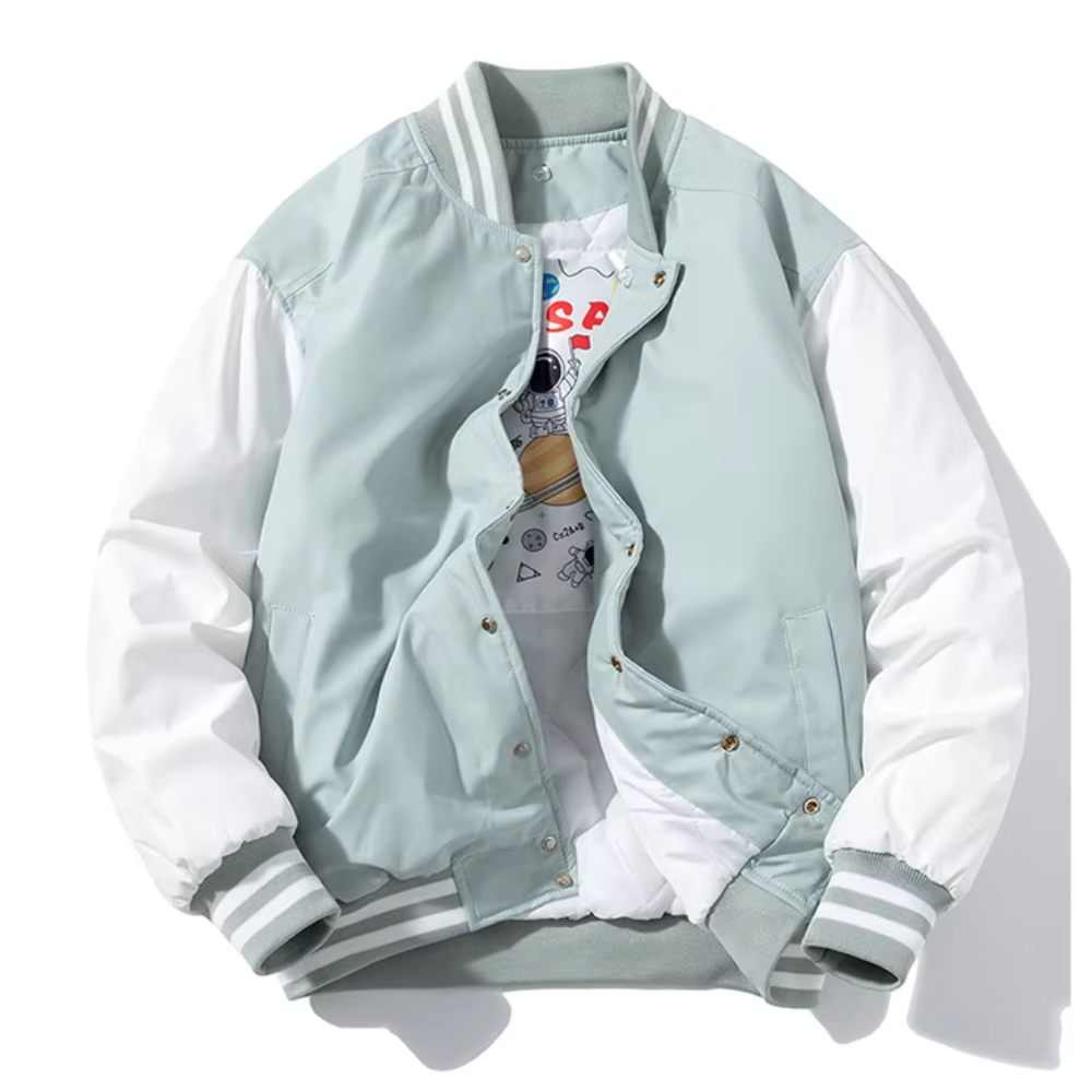 WW | Patchwork Detachable Hood Varsity Jacket