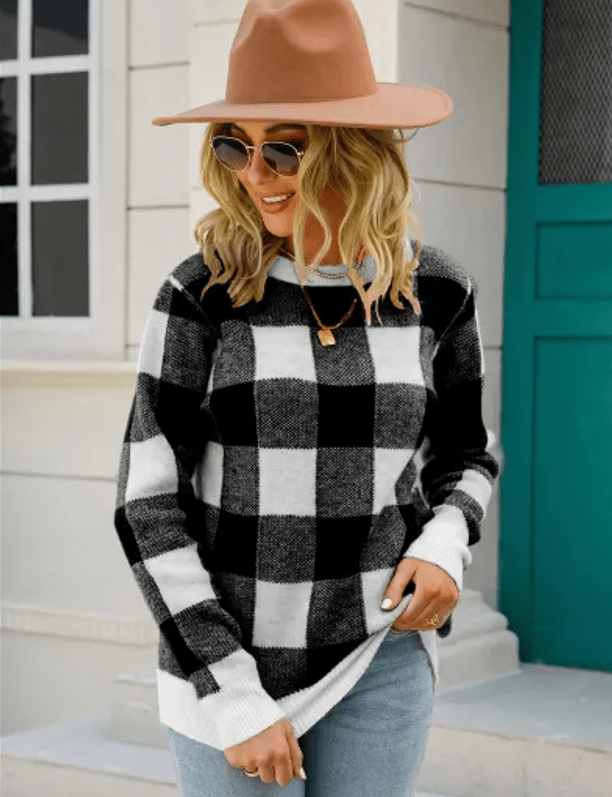 WW | Bequemes karierter Pulli im zeitlosen Stil