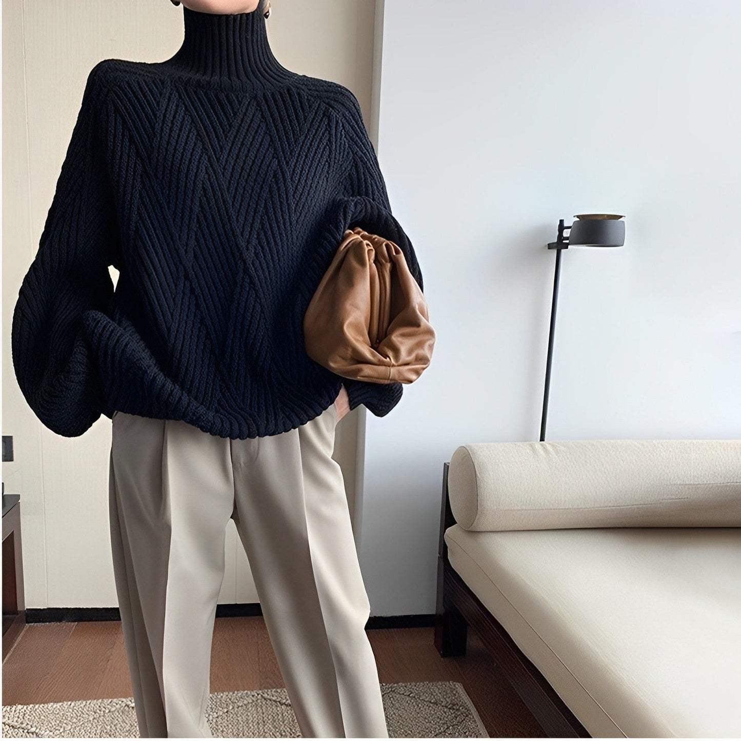 WW | Comér - Schwarzer Rollkragenpullover