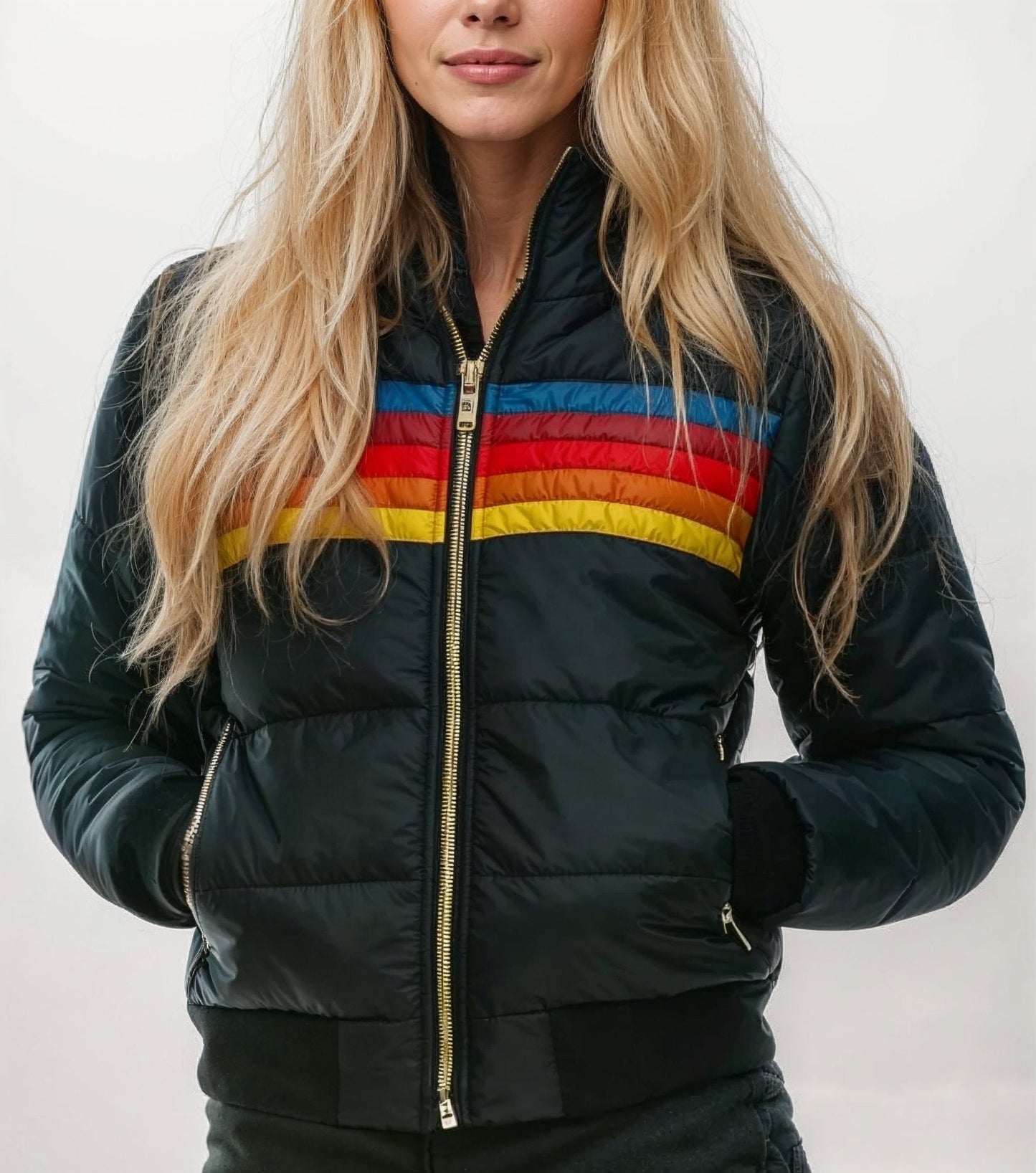 WW | Farbblock Pufferjacke - Leichte Isolierung - Vintage-Stil - Herbst- und Frühlingsschichtung