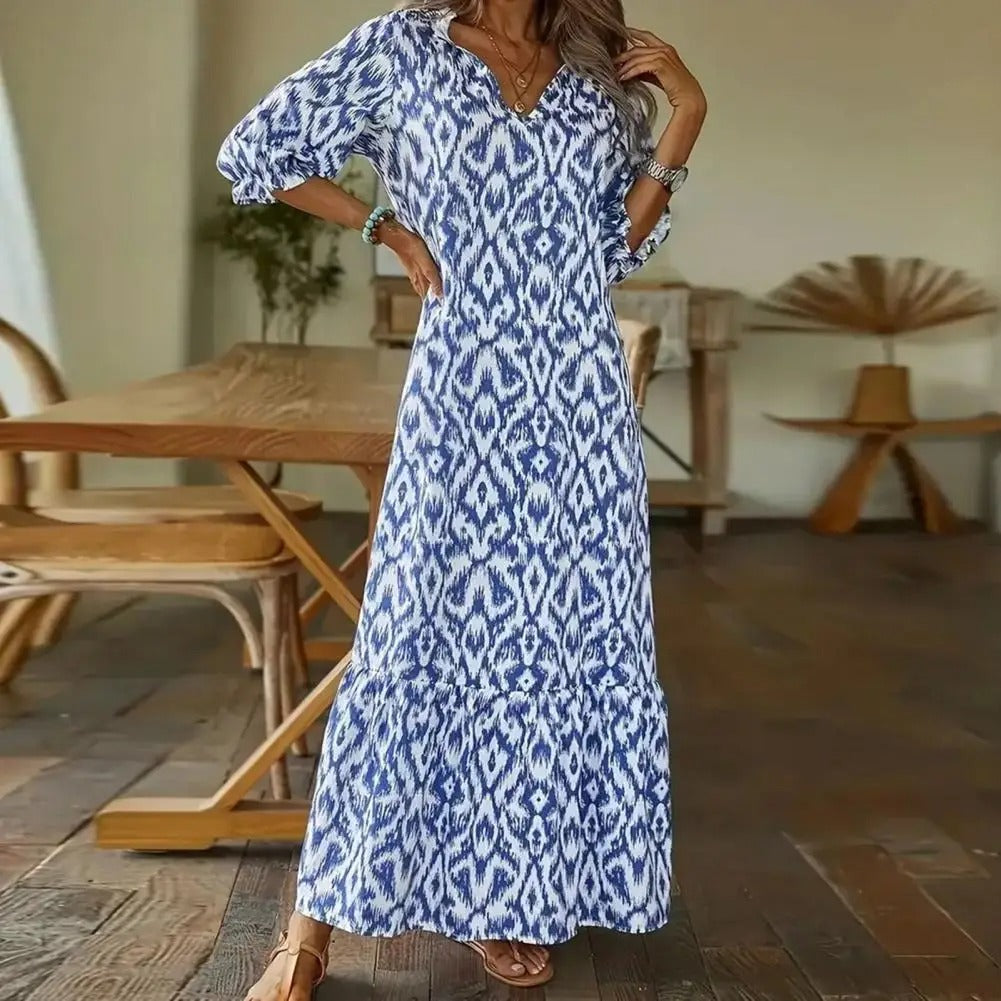 WW | Bohemian Maxikleid mit Ärmeln für Damen