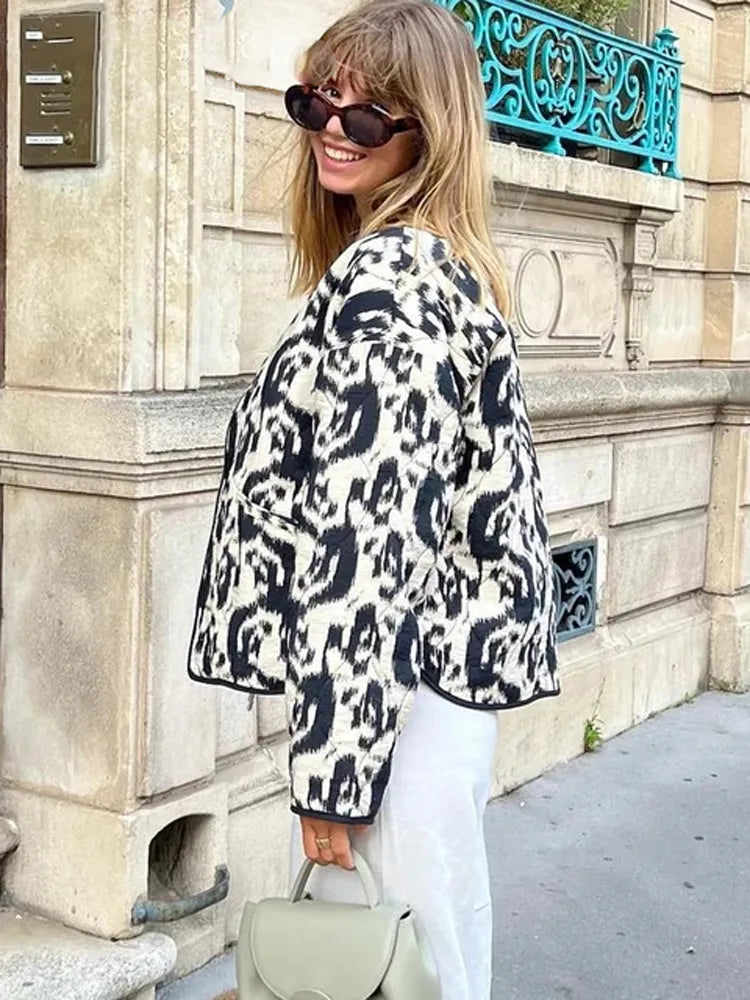 WW | Eleganter Blazer mit schwarz-weißer Musterung
