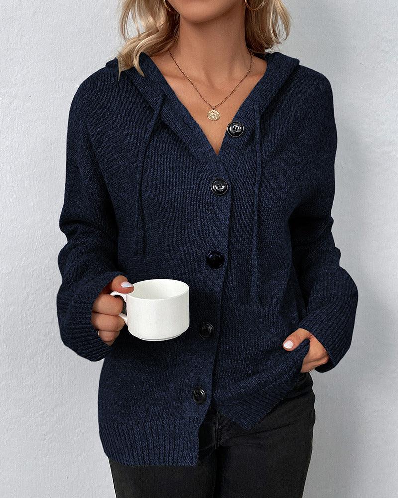 WW | Hooded Cardigan with Buttons