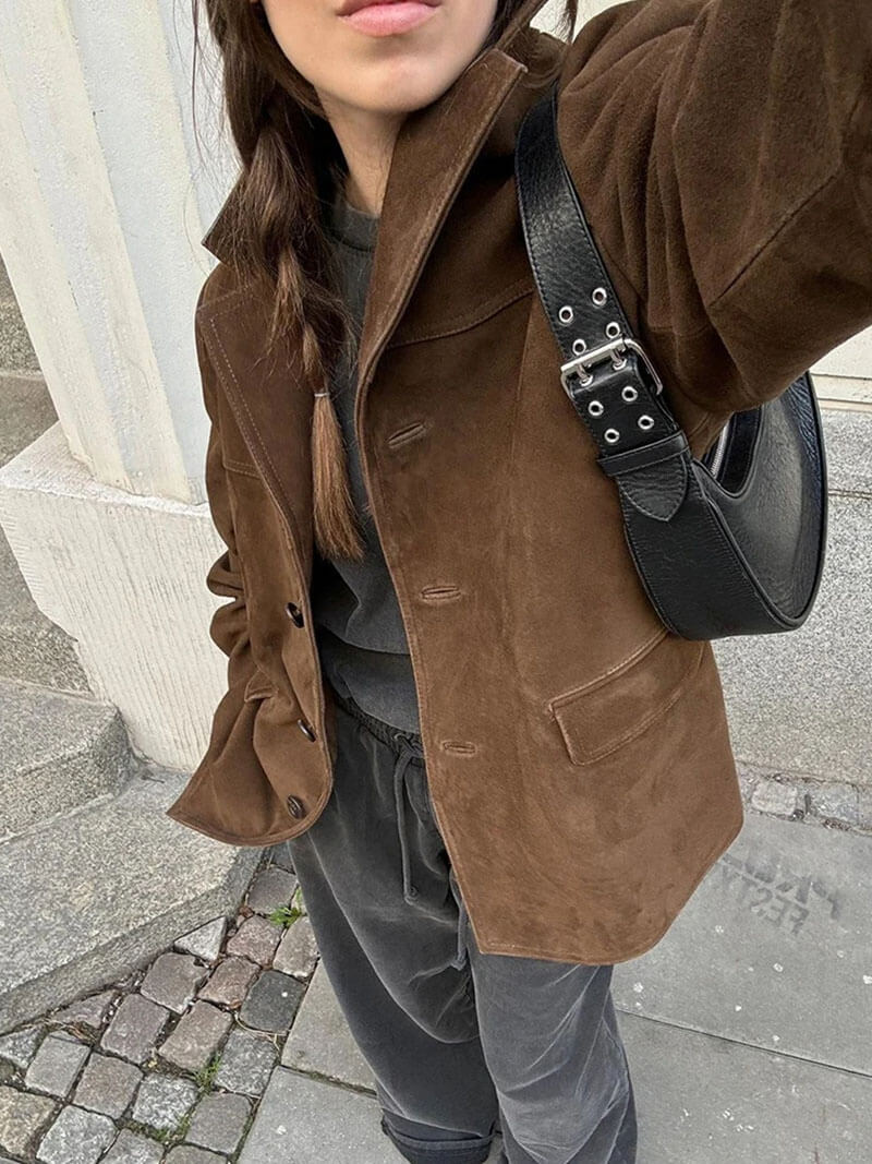 WW | Faux-Suede-Blazerjacke