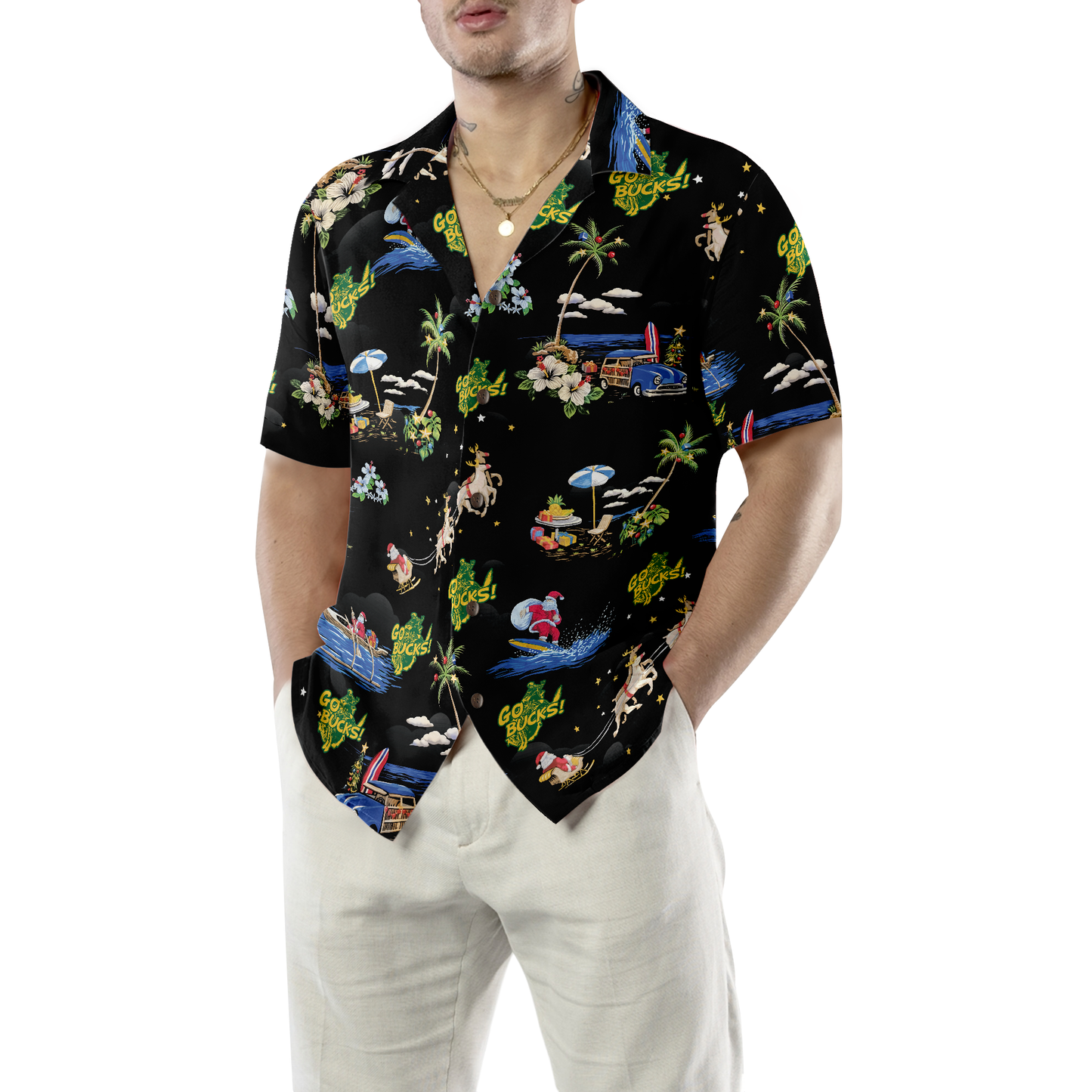 WW | Go Bucks Logo Weihnachts Hawaiian-Shirt