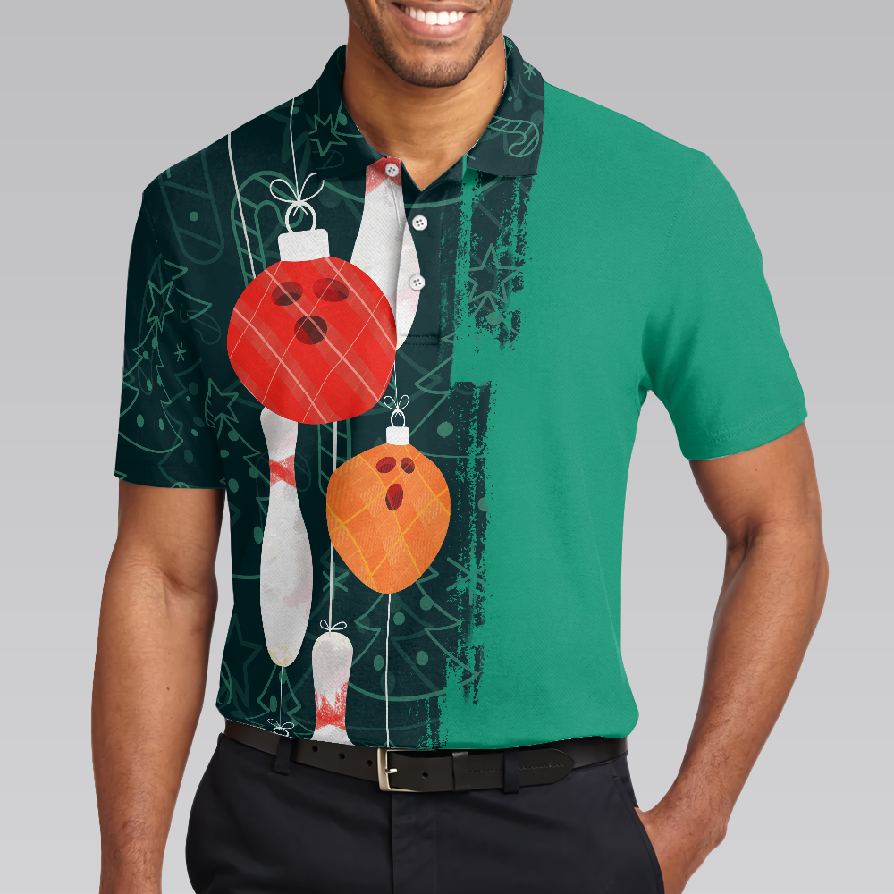 WW | Weihnachts Bowling Dekoration Licht Herren Polo Shirts